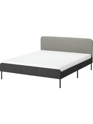 IKEA Çift Kişilik Karyola Iskeleti 140X200 cm Gri - Modern Iskandinav Tarzı Ahşap Yatak Odası Karyolası (Yatak/şilte Hariç)