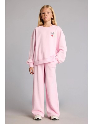 DeFacto Beli Bağcıklı Wide Leg Eşofman Altı Kız Çocuk I4344A826AU