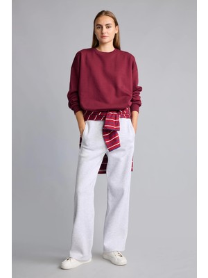DeFacto Beli Lastikli Straight Fit Kalın Kumaş Pantolon I3314AX26WN
