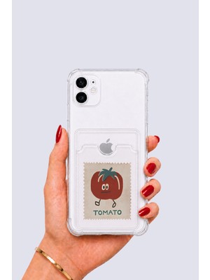 Ankaverse iPhone 11 Kartlıklı Tomato Desenli Kılıf