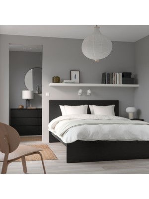 IKEA Çift Kişilik Karyola Iskeleti 140X200 cm Huş - Modern Iskandinav Tarzı Ahşap Yatak Odası Karyolası (Yatak/şilte Hariç)
