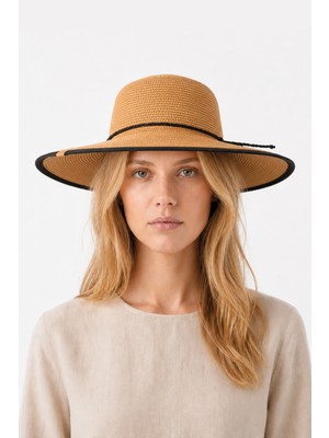 Nordbron Murcia Hasır Şapka Straw Hat Yazlık Şapka Deri Etiketli