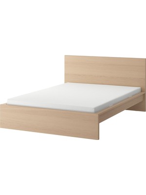 IKEA Çift Kişilik Karyola Iskeleti 140X200 cm Huş - Modern Iskandinav Tarzı Ahşap Yatak Odası Karyolası (Yatak/şilte Hariç)