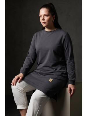 Kado Moda Basic Rahat Kalıp Uzun Kadın Tunik