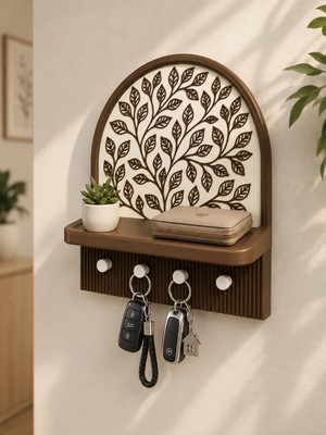 Zintek Dekoratif Duvar Organizer – Anahtarlık ve Raf