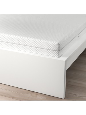 IKEA Çift Kişilik Karyola Iskeleti 160X200 cm Beyaz - Modern Iskandinav Tarzı Ahşap Yatak Odası Karyolası (Yatak/şilte Hariç)
