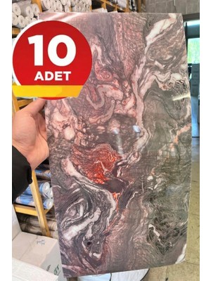 BienHome 10 Adet, 30X60CM Bordo, Gri, Antrasit, Mor ve Beyaz Renkli Mermer Desenli Kendinden Yapışkanlı Banyo Pvc Duvar Paneli