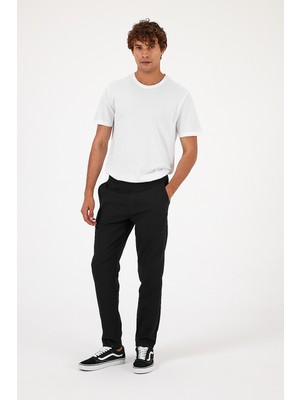 Vena Erkek Alfred Beli Lastikli Smart Pantolon - Siyah