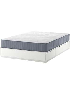 IKEA Çift Kişilik Çekmeceli Karyola Iskeleti 140X200 cm Beyaz - Modern Iskandinav Tarzı Ahşap Yatak Odası Karyolası (Yatak/şilte Hariç)