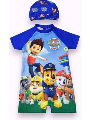 Neat Kids Çocuk Paw Patrol 2 Parça Boneli Fermuarlı Kısa Kollu Mayo Takımı
