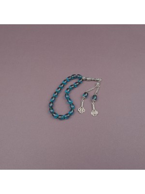 Lapisdo Ateş Kehribar Kapsül Kesim Maskot 9X12MM Tesbih- Yeşil