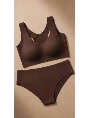 Eces Design Dikişsiz Sütyen ve Kısa Balenli, Vücut Şekillendirici, Spor, Gündelik Iç Çamaşırı Takımı W2003