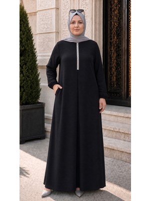 Desenli Taşlı Elbise