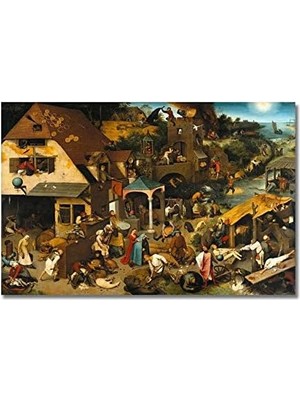 Brf Store Su Store Pieter Bruegel - Dutch Proverbs Tablo-60 x 80 cm Yatay