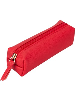 BloominBag Bloombox Chester Brown Hakiki Deri Kalem & Makyaj Çantası