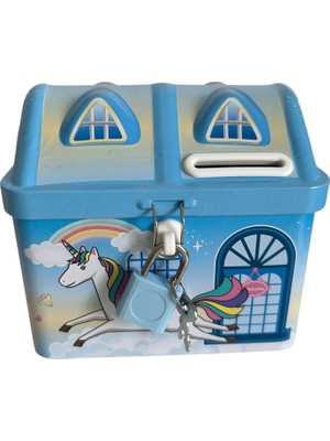 Kmod Life Çocuklar Için Kilitli Metal Kumbara Tek Boynuzlu Unicorn