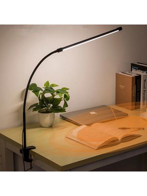 Brf Store Su Store Coverzone LED Masa Lambası – 12W USB Güç Girişli, Esnek Kol, Klipsli Tasarım, 3 Renk Sıcakl