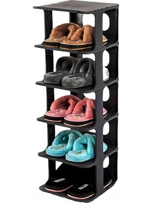Brf Store Su Store Orret Home 5 Katlı Plastik Ayakkabılık Raf, Eklenebilir ve Büyütülebilir Düzenleyici Organi