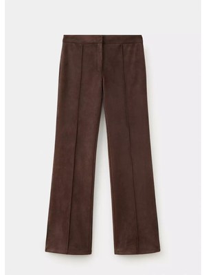 Mango Dikişli süet pantolon