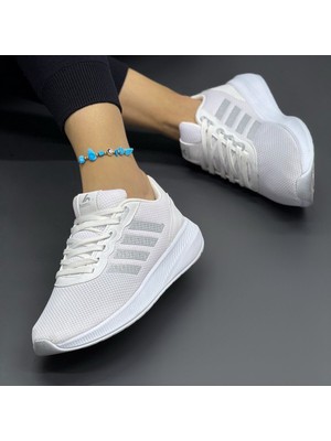 Homiro Unisex Fuspetli Spor Ayakkabı-Siyah-Beyaz