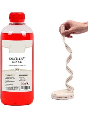 Brf Store Su Store Dünya Magnet Kırmızı Kandil Yağı, Kokusuz Iç Mekan Gaz Lambası Yağı, 250 ml ve 50 cm Fitil
