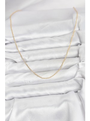 Aesco cm 14K Gold Renk Burgu Model 60 cm Kadın Kolye