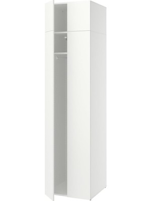IKEA Modern Beyaz Bebek/çocuk Gardırop 60X62X236 cm - Iskandinav Tarzı Sağlam Ahşap Çocuk Odası Dolabı - Modüler Depolamalı Yapı