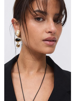 New Obsessions Creame Gold Sallantılı Kadın Küpe