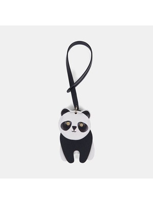 Desa Siyah Panda Figürlü Deri Charm