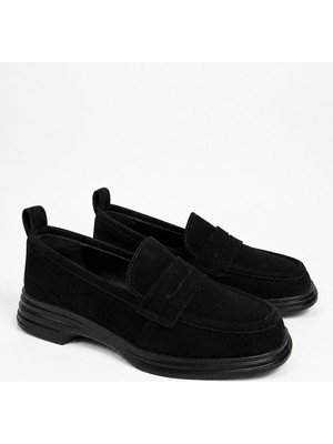 Butik Noble Shoes Hakiki Deri Kahve Süet Kadın Loafer Ayakkabı