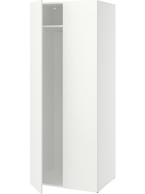 IKEA Modern Beyaz Bebek/çocuk Gardırop 80X62X200 cm - Iskandinav Tarzı Sağlam Ahşap Çocuk Odası Dolabı - Modüler Depolamalı Yapı