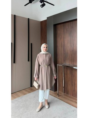Salisburys Molly Nelly Kadın Kemerli Uzun Kap Tunik