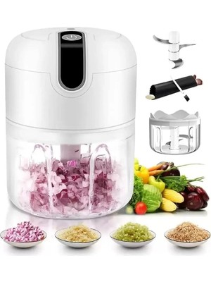 Brf Store Su Store Chermik Yeni Nesil Şarjlı Sarımsak Rondosu 3 Bıçaklı Pratik Mini El Rondosu Mini Rondo