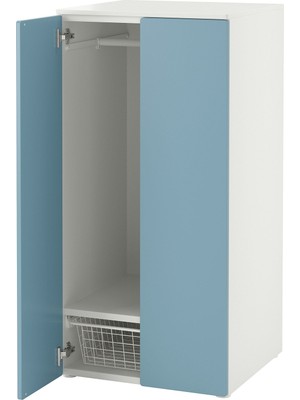 IKEA Modern Beyaz Bebek/çocuk Gardırop 60X57X123 cm - Iskandinav Tarzı Sağlam Ahşap Çocuk Odası Dolabı - Modüler Depolamalı Yapı