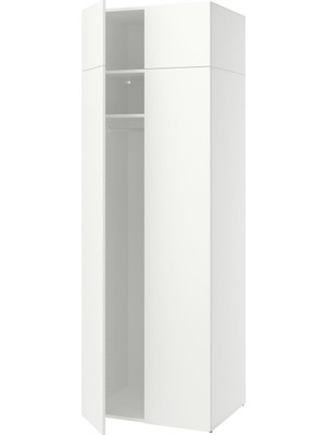 IKEA Modern Beyaz Bebek/çocuk Gardırop 80X62X236 cm - Iskandinav Tarzı Sağlam Ahşap Çocuk Odası Dolabı - Modüler Depolamalı Yapı