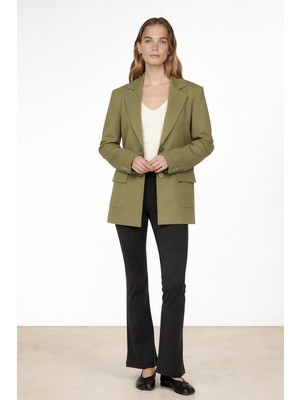 Mısırlı Yeşil Triko Kadın Blazer Ceket
