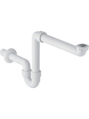 Lavabo Için Geberit P Tipi Sifon, Yer Tasarruflu Model, Yatay Çıkış: D=40MM, G=1 1/2″, Alp Beyazı
