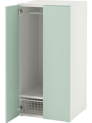 IKEA Modern Beyaz Bebek/çocuk Gardırop 60X57X123 cm - Iskandinav Tarzı Sağlam Ahşap Çocuk Odası Dolabı - Modüler Depolamalı Yapı