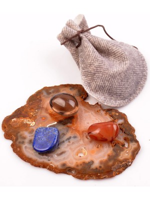 Taş Sandığı Akik Taşı - Lapis Lazuli Taşı - Dumanlı Kuvars Taşı Kütle