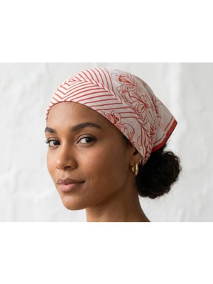 Gistoria 58X58 cm Şifon Desenli Bandana