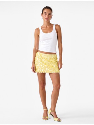 Koton Pullu Payetli A Kesim Slim Fit Mini Abiye Etek