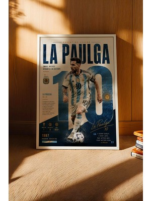 E2 Nova Messi Arjantin Çerçeveli Tablo Premium Futbolcu Tabloları Lüks Salon Duvar Dekorasyonu