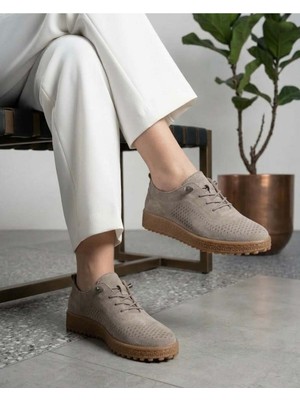 Homiro Kadın Bağcıklı Casual Süet Ayakkabı - Siyah