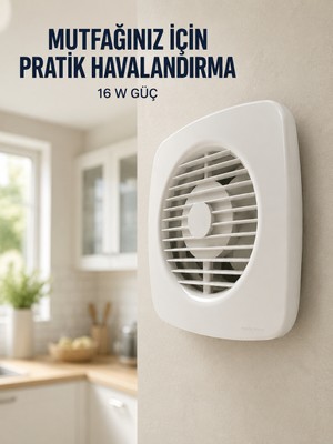 120 mm Havalandırma Fanı 180 M³/h Dekoratif Duvar ve Tavan Tipi Aspiratör - Lisinya