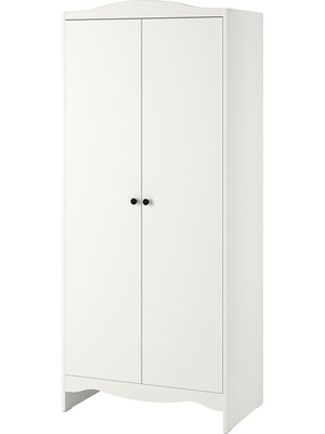 IKEA Modern Beyaz Bebek/çocuk Gardırop 80X50X187 cm - Iskandinav Tarzı Sağlam Ahşap Çocuk Odası Dolabı - Modüler Depolamalı Yapı