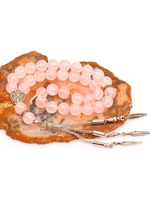 Taş Sandığı Pembe Kuvars Taşı Tesbih (10 mm)