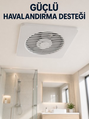 Dekoratif Banyo ve Mutfak Aspiratörü 150 mm 20,8 x 20,8 cm 20 W Havalandırma Fanı - Lisinya