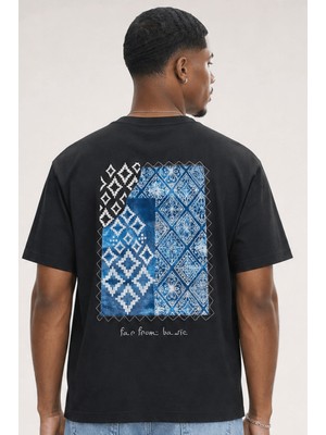 Respire Erkek Ffb Nakış Detaylı Oversize T-Shirt Siyah