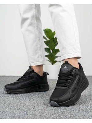 Homiro Unisex Fuspetli Spor Ayakkabı - Siyah Kırmızı