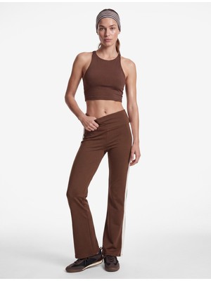 Koton Şerit Detaylı Normal Bel Slim Fit Ispanyol Paça Spor Tayt